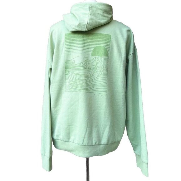 Roxy Afternoon Hike Hoodie Women’s Size L Color Green Kangaroo Pocket Pullover - Picture 3 of 11